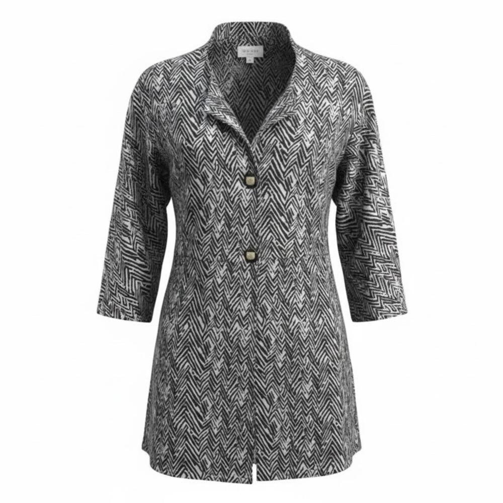 Cabi Black & White Chevron Jacket Ladies M